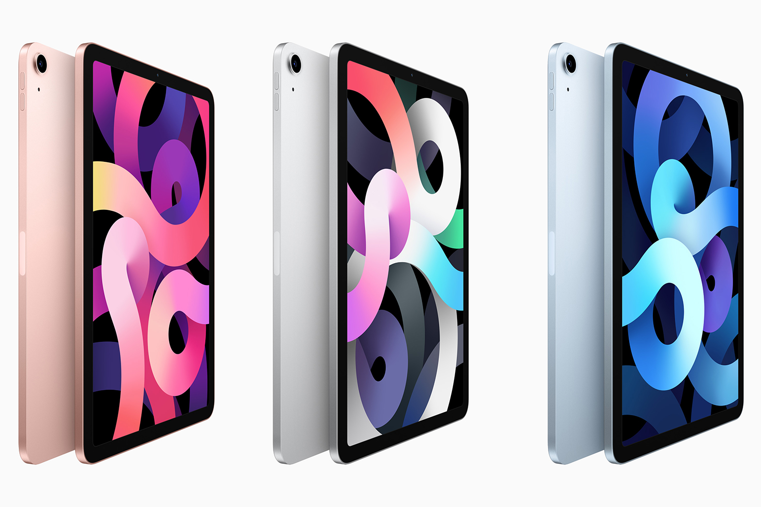 سه مدل آیپد ایر 2020 / iPad Air از نیم رخ با سه رنگ