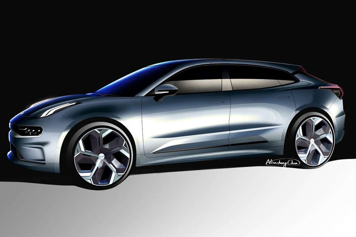 نمای جانبی خودروی مفهومی و الکتریکی لینک اندکو زیرو / Lynk & Co Zero Concept 