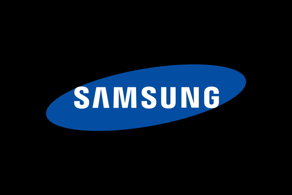 Samsung Logo on a black background