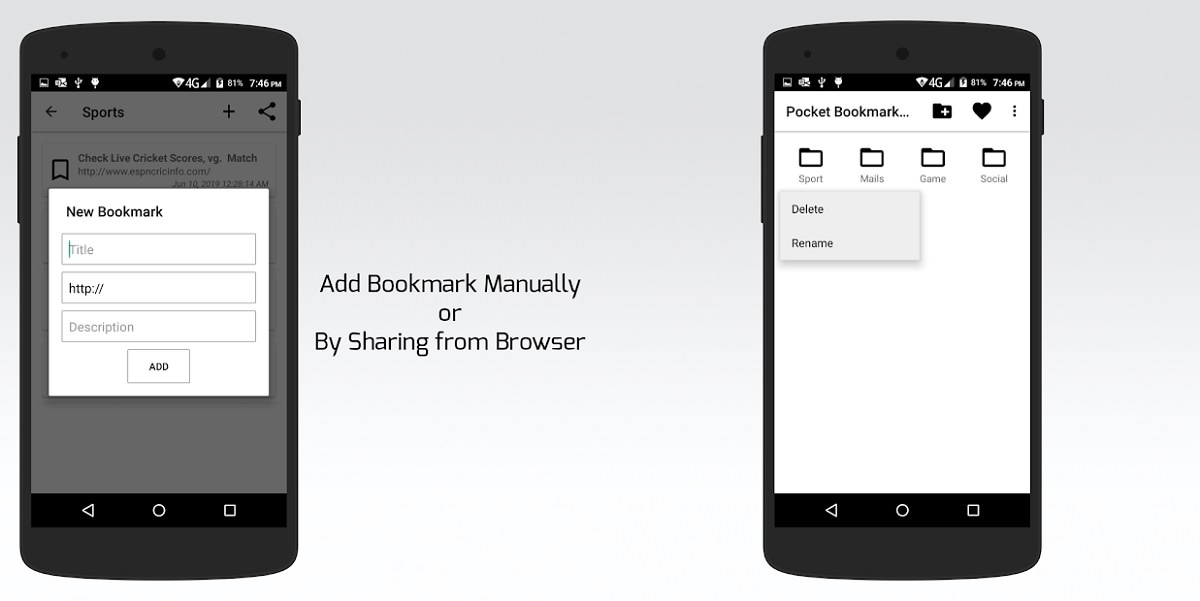 اسکرین شات اپلیکیشن Pocket Bookmark Pro