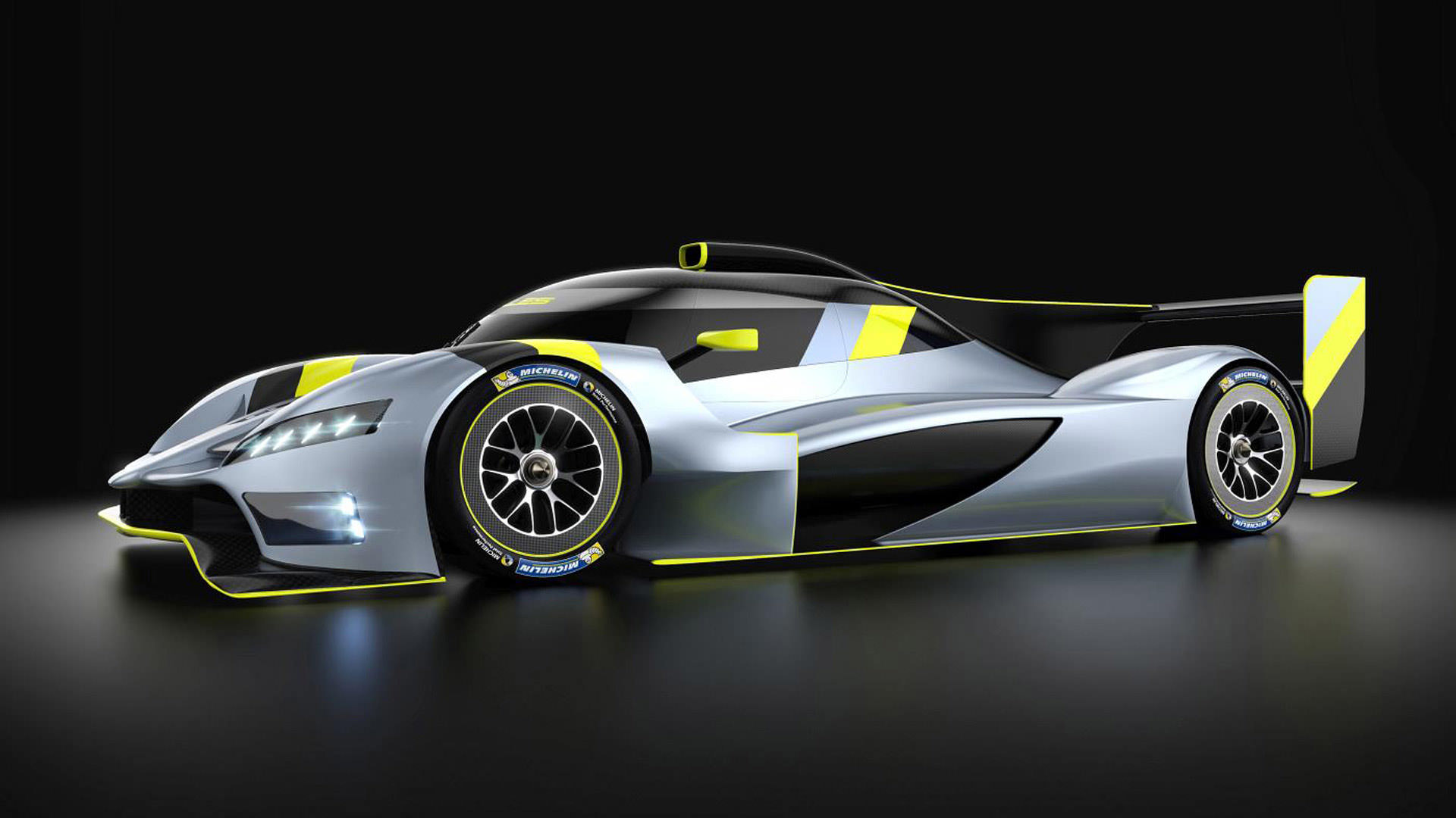 نمای سه چهارم ابرخودرو / hypercar بای کولس ریسینگ / ByKolles Racing PMC Project برای شرکت در مسابقات لمان / Le Mans 