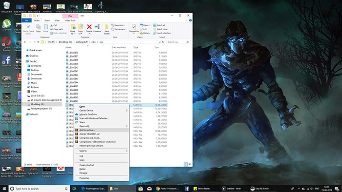File compression in Windows 10