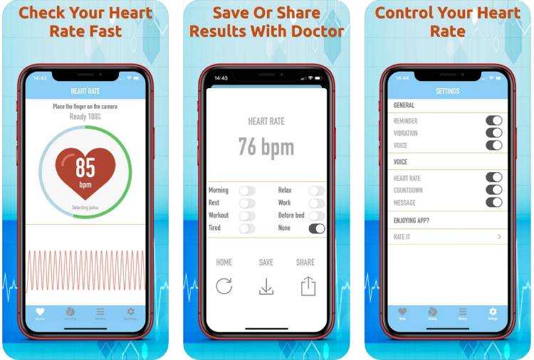 اسکرین شات اپلیکیشن heart beat rate monitor