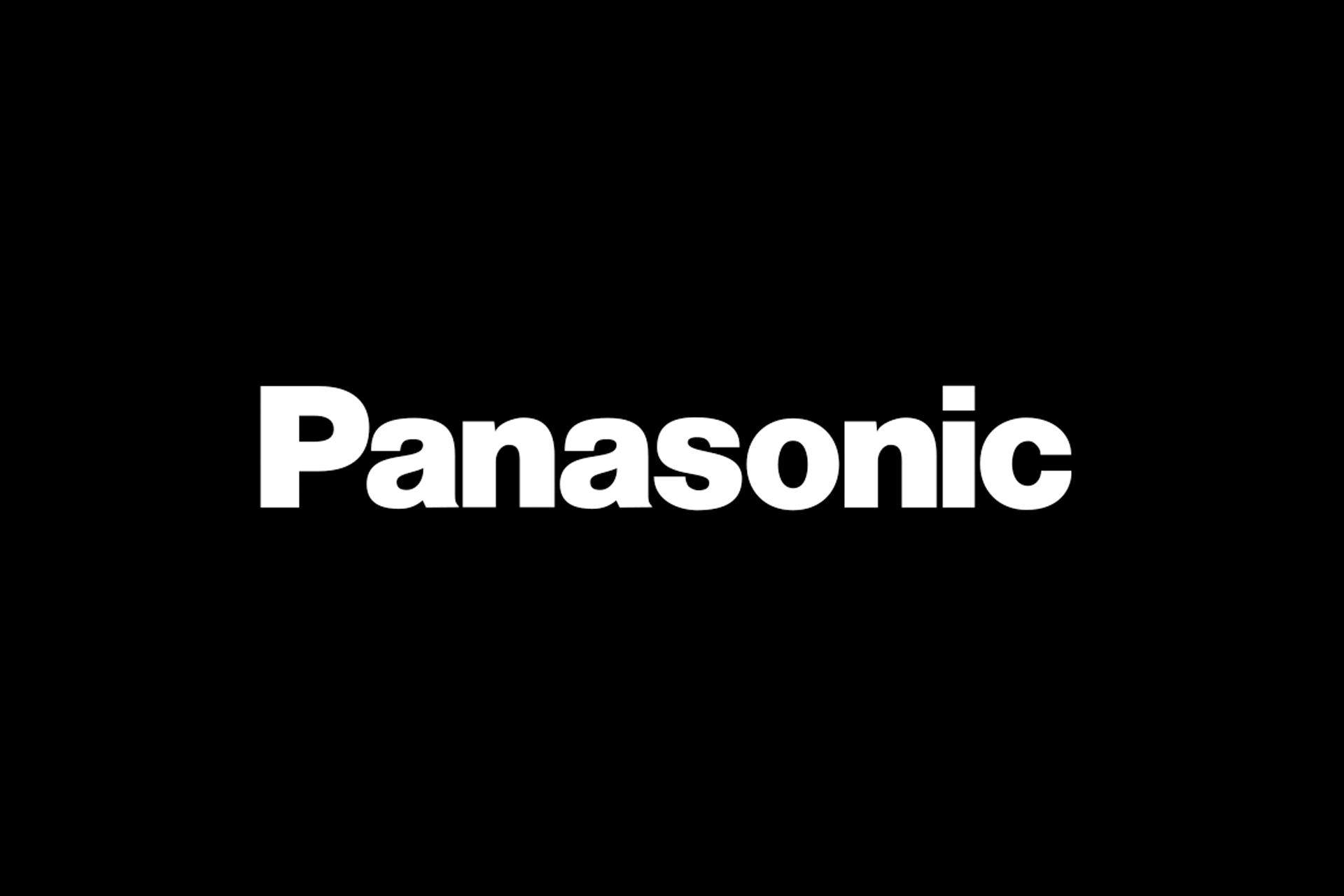 Panasonic logo on a black background