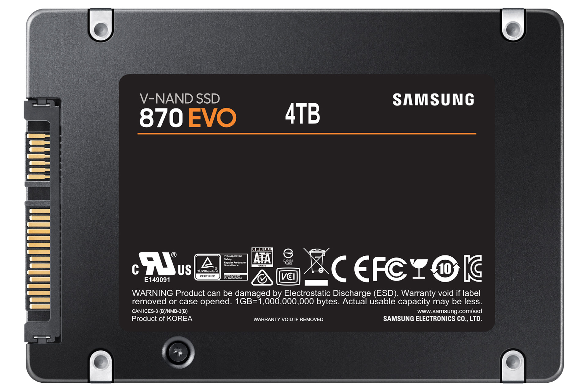 بخش پشتی SSD سامسونگ Samsung 870 EVO مدل 4 ترابایت
