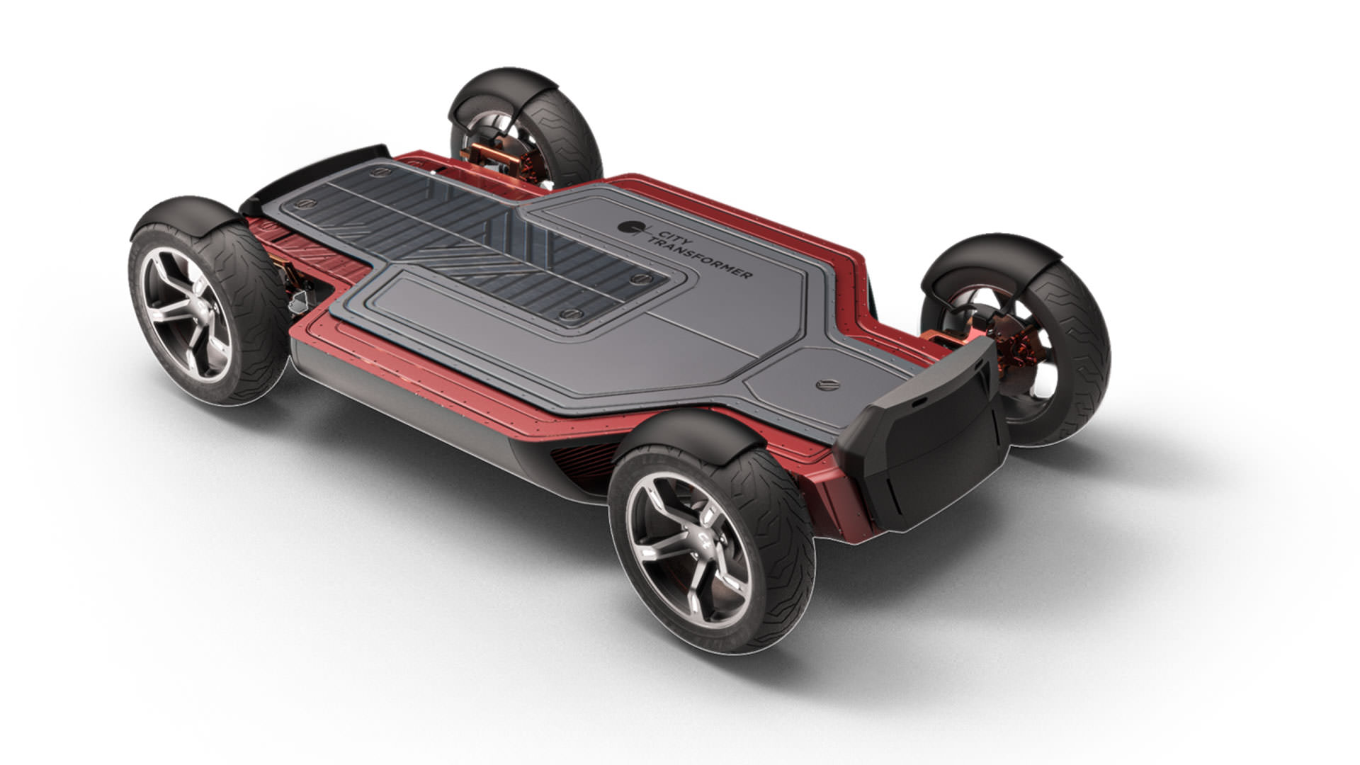شاسی قابل تنظیم خودروی الکتریکی کوچک سیتی ترانسفورمر / City Transformer microcar