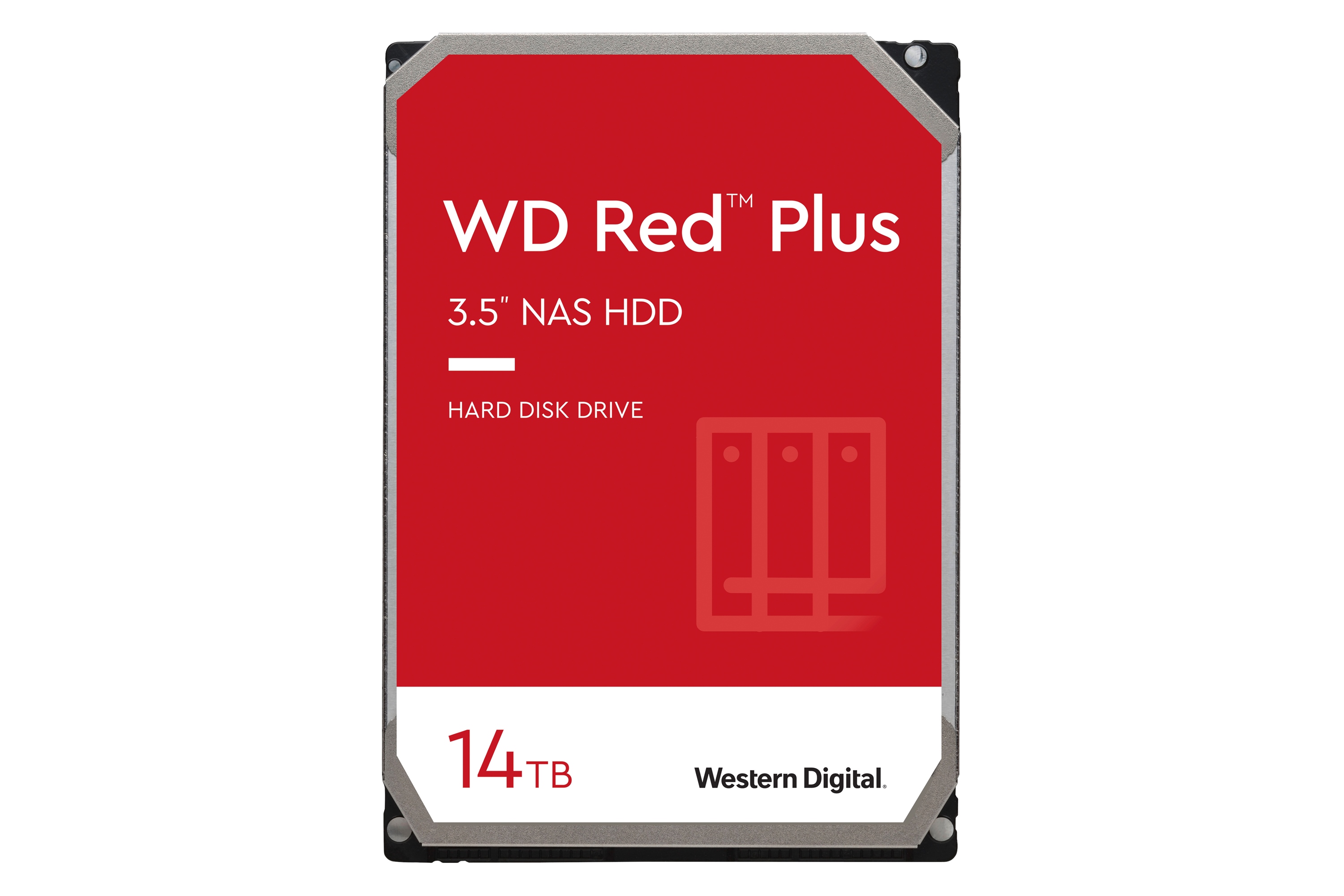 نمای روبرو هارد دیسک وسترن دیجیتال Western Digital Red Plus WD140EFGX 14TB ظرفیت 14 ترابایت