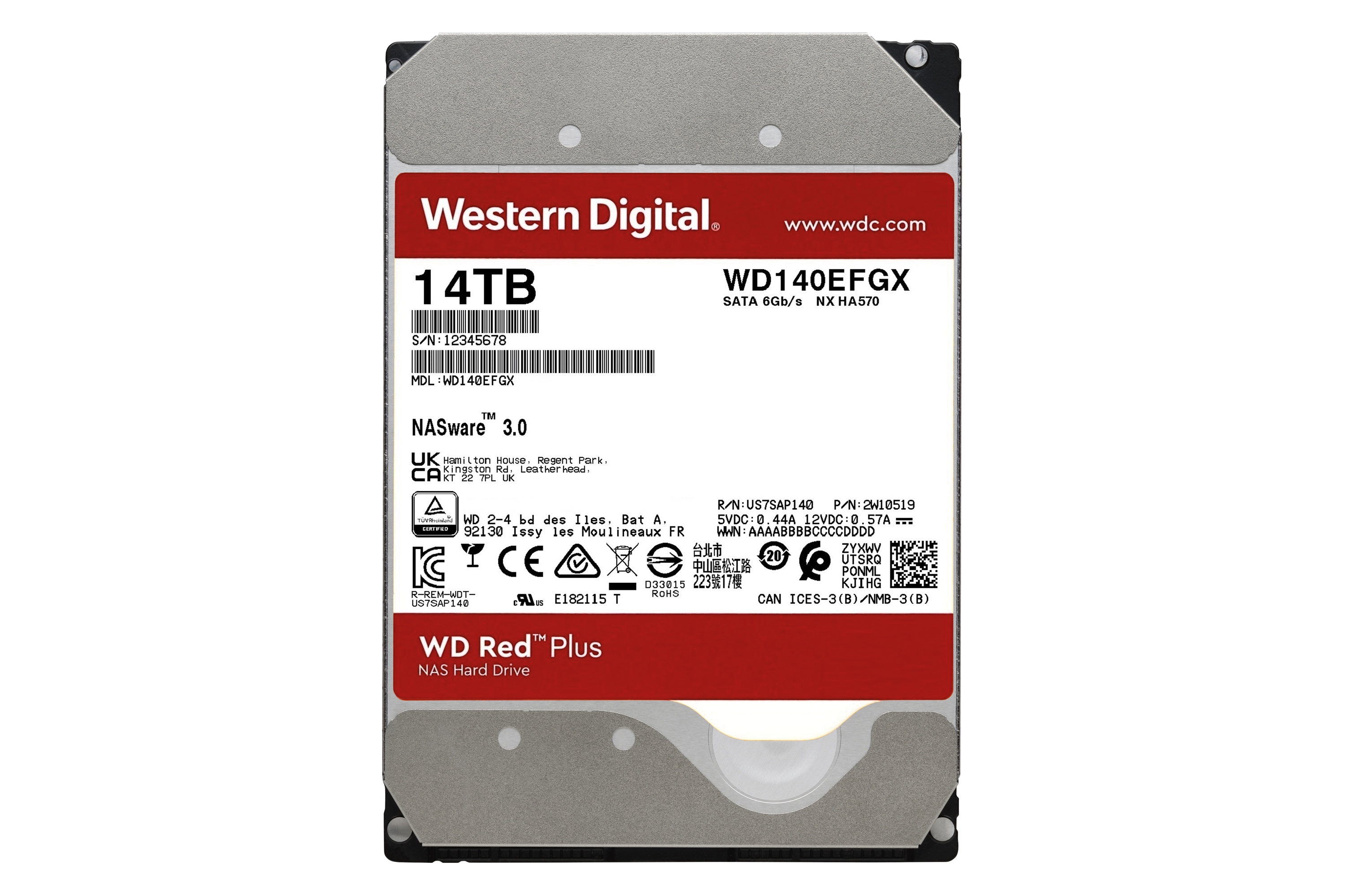هارد دیسک وسترن دیجیتال Western Digital Red Plus WD140EFGX 14TB ظرفیت 14 ترابایت