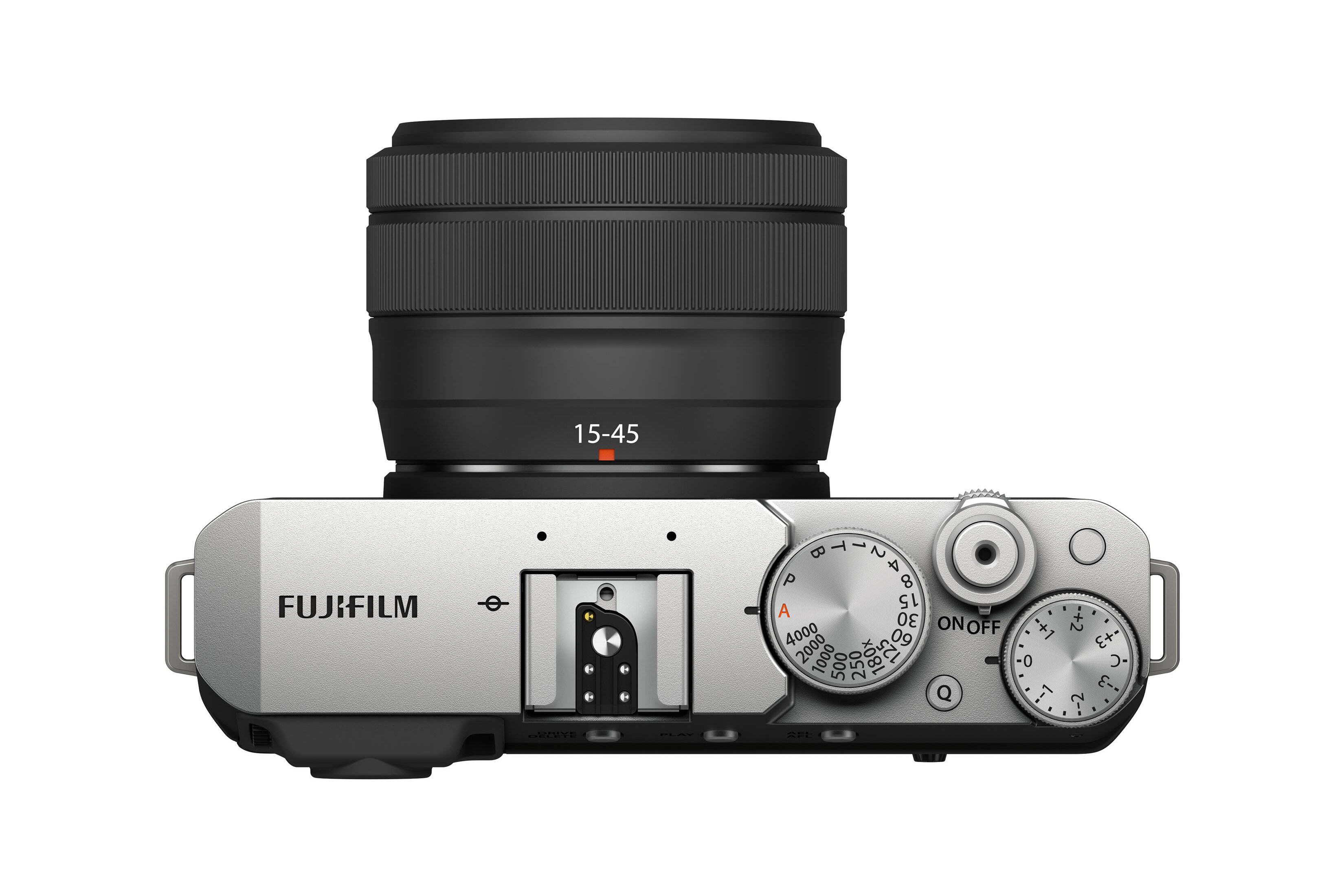 نمای بالای دوربین فوجی فیلم Fujifilm X-E4 با لنز