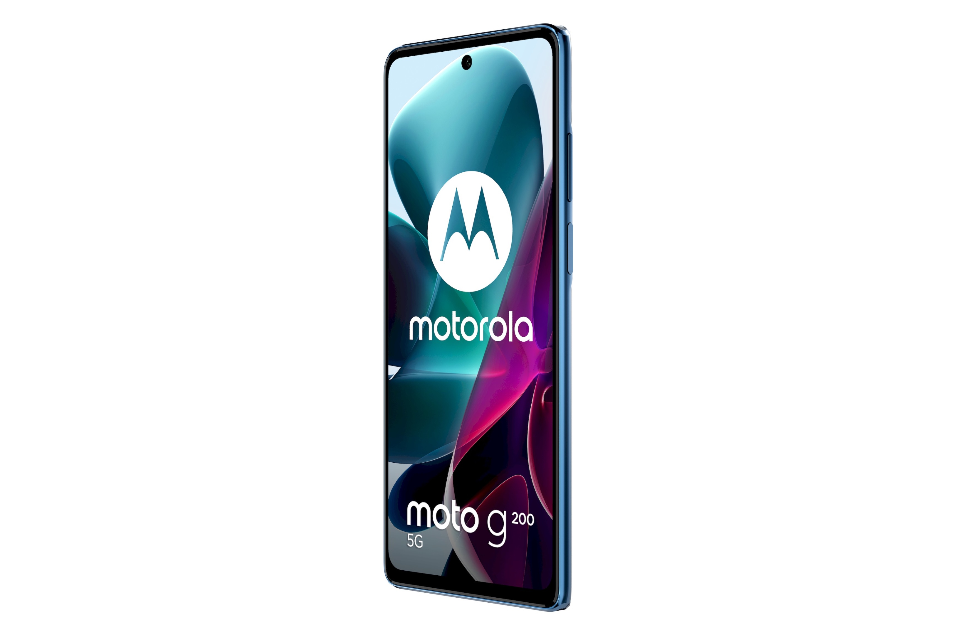نمای راست پنل جلو Motorola Moto G200 5G / گوشی موبایل موتو G200 موتورولا 5G آبی