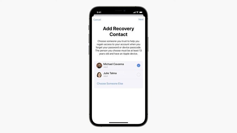 Apple contact recovery capability