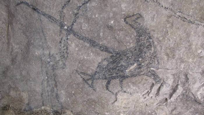 Cave painting of eagles