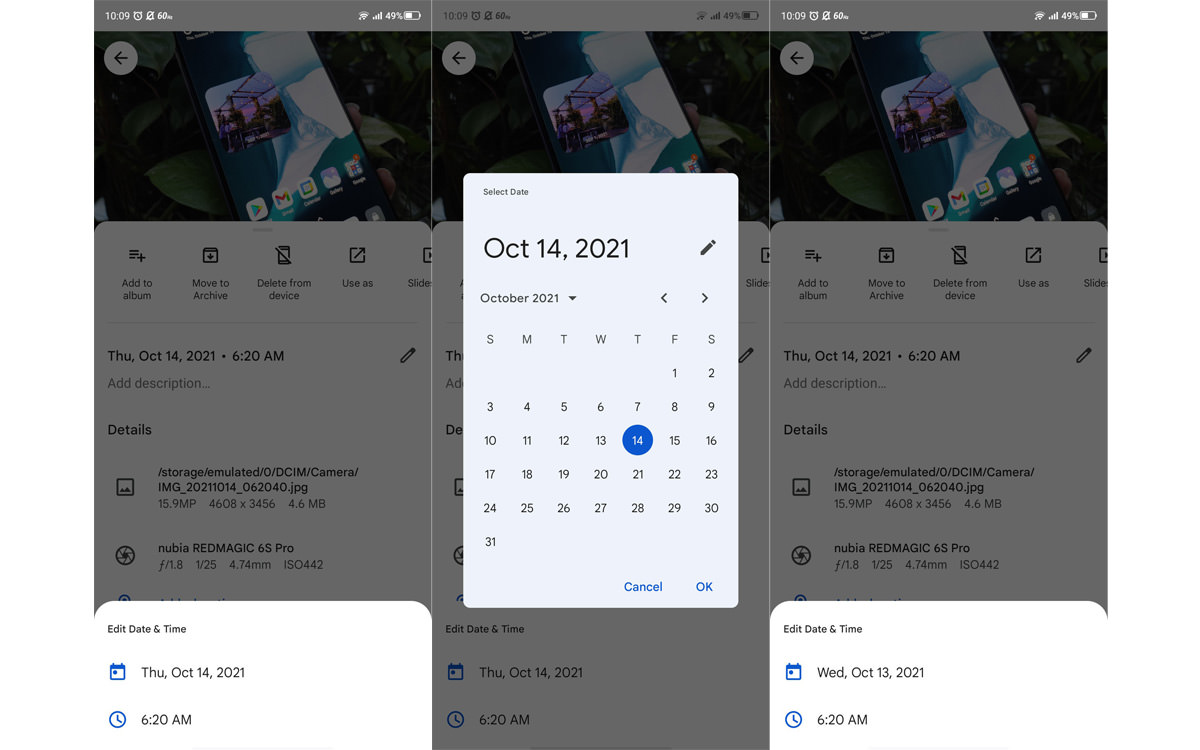 Change the date and time of Google Photos in Android-2