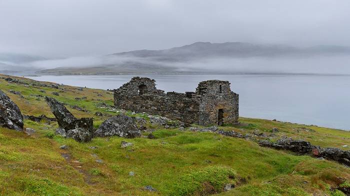 Ruins of the Viking Church in Hvalsey Greenland