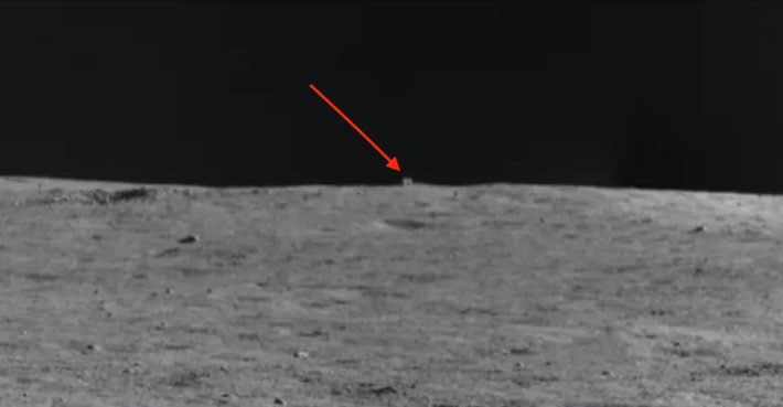 تصویری از شیء مکعبی که اخیرا ماه‌نورد یوتو ۲ چین در سمت پنهان ماه شکار کرد