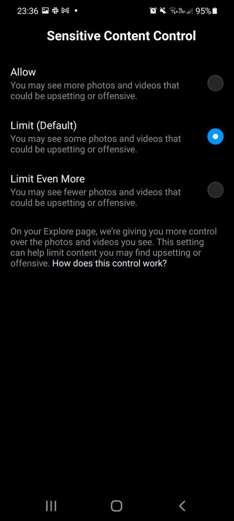 How to disable Sensitive Content Control on Instagram?