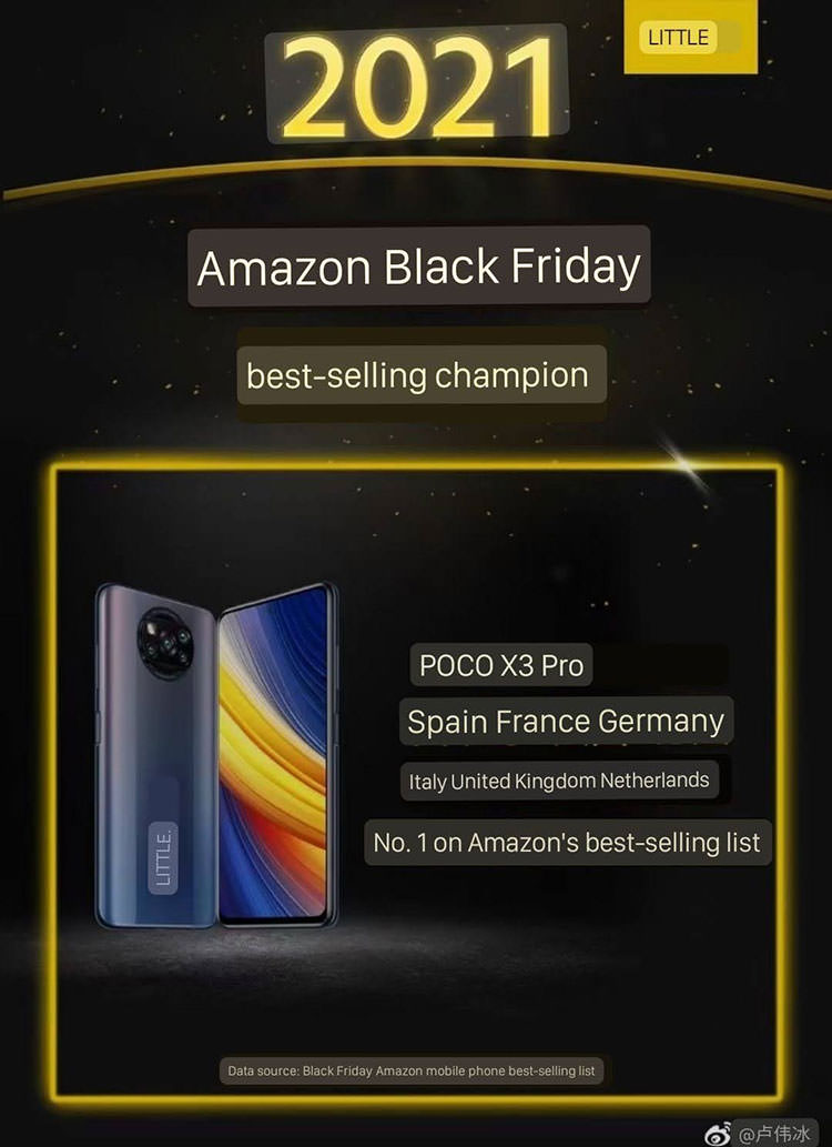 Poco x3 Pro The best-selling smartphone in Europe in Black Friday 2021