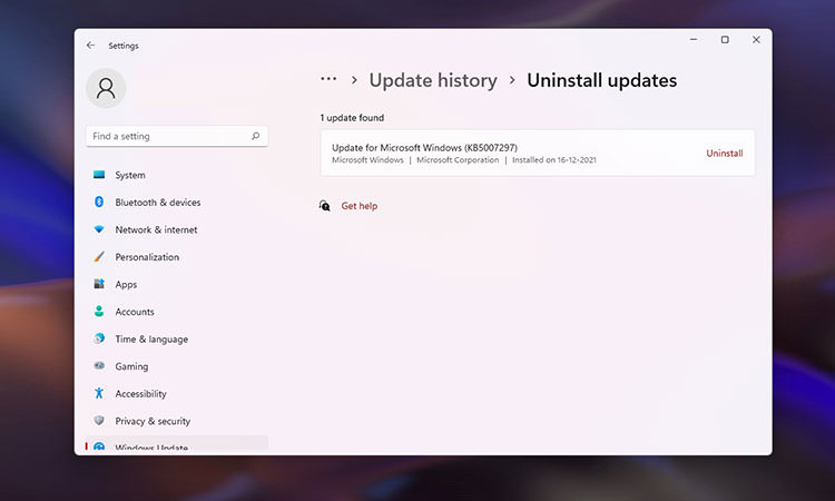Move the installed updates section to the new settings in Windows 11