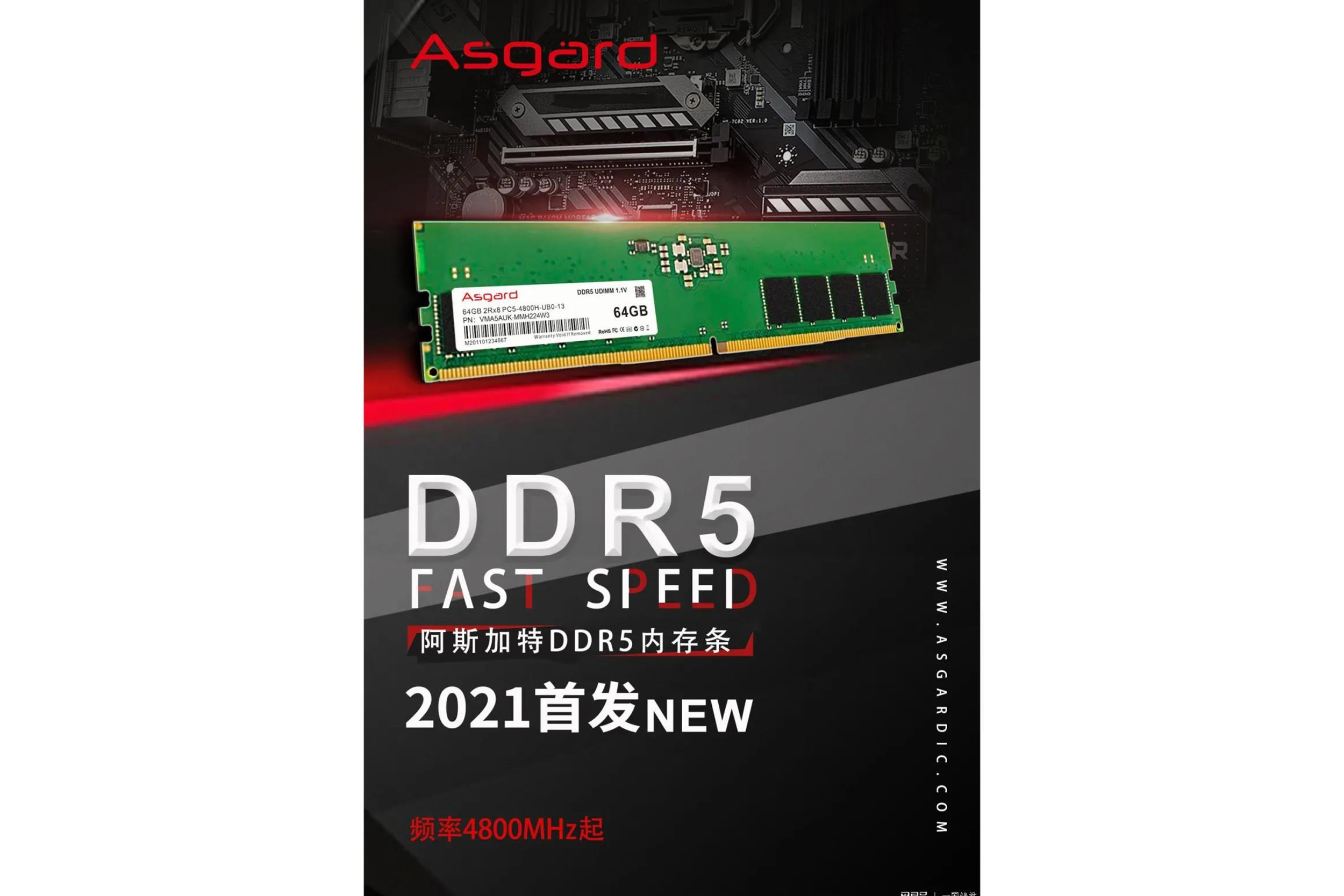 پوستر ماژول حافظه DDR5 شرکت Asgard