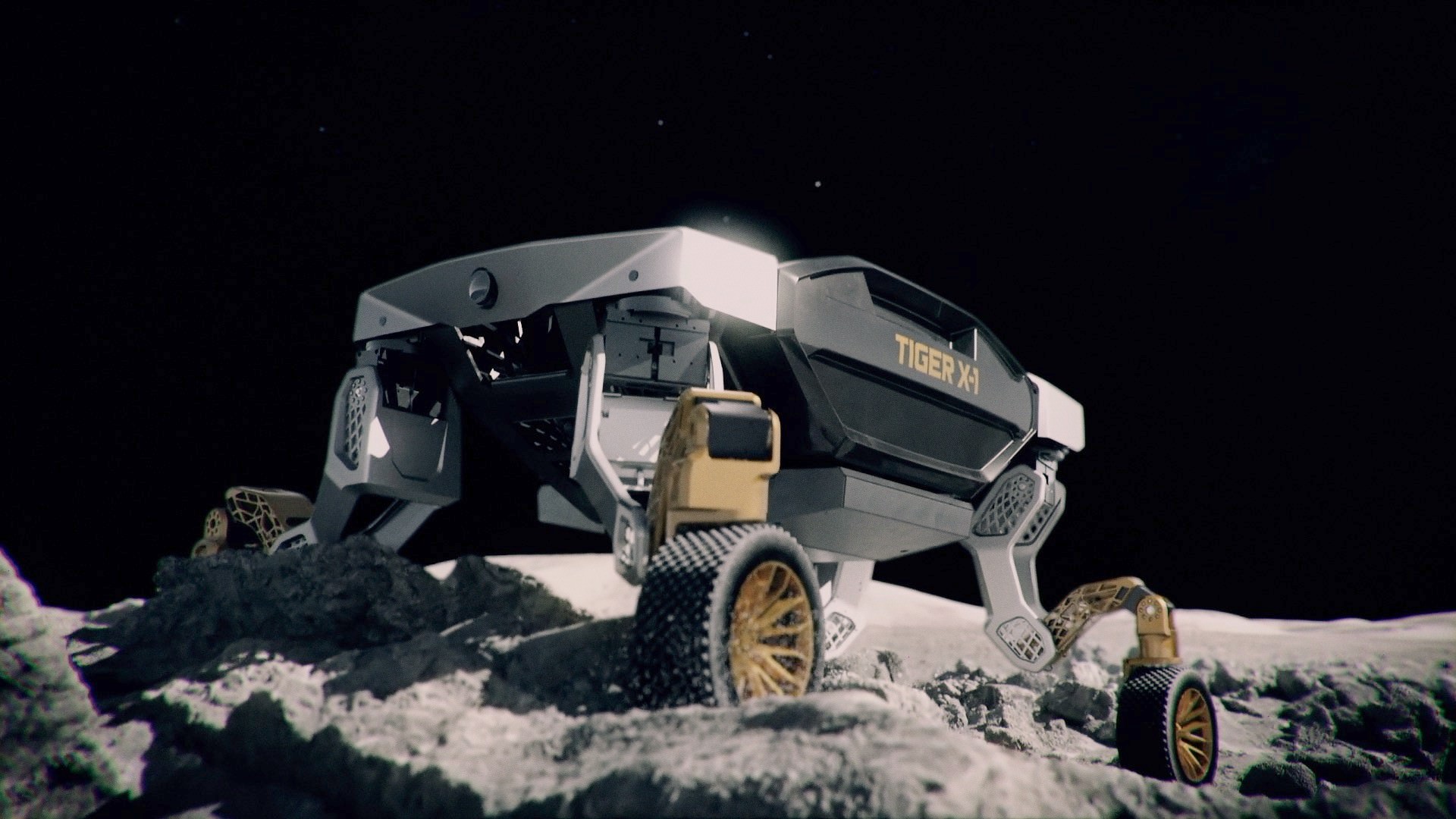خودروی مفهومی رباتیک هیوندای تایگر / Hyundai TIGER Concept روی ماه در حال اکتشاف