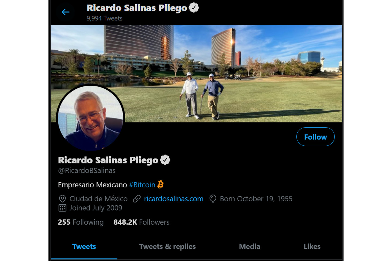 اکانت توییتر سومین فرد ثروتمند مکزیک ریکاردو سالیناس پلیگو