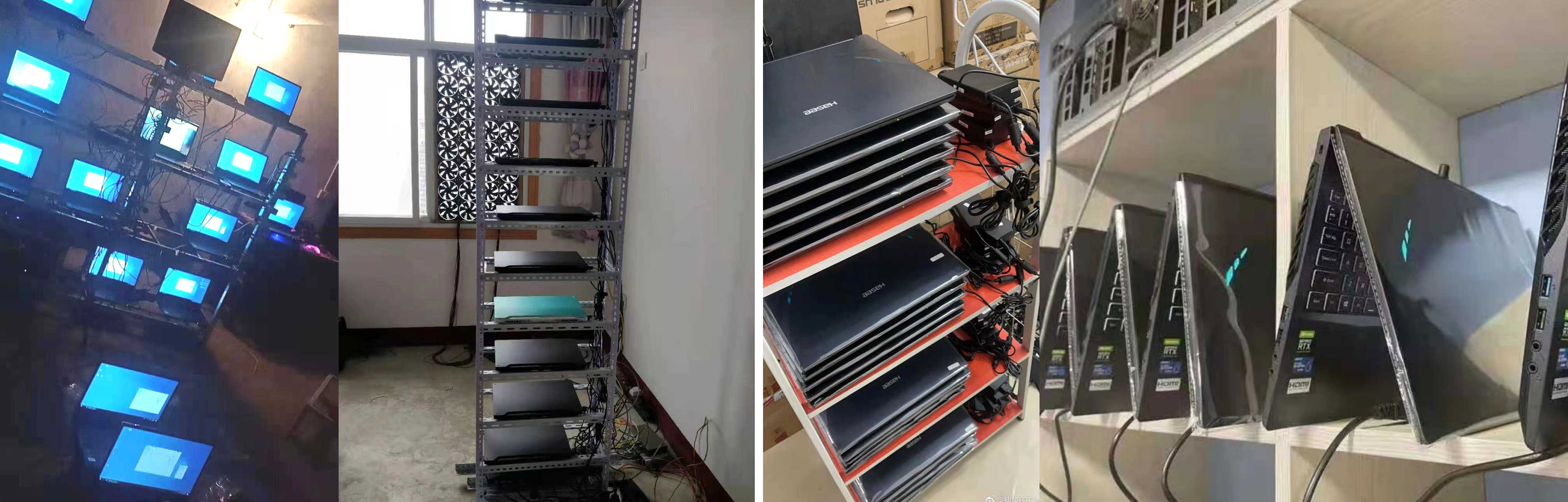 دو سری لپ تاپ RTX 3000 در قفسه در چین برای استخراج رمزارز