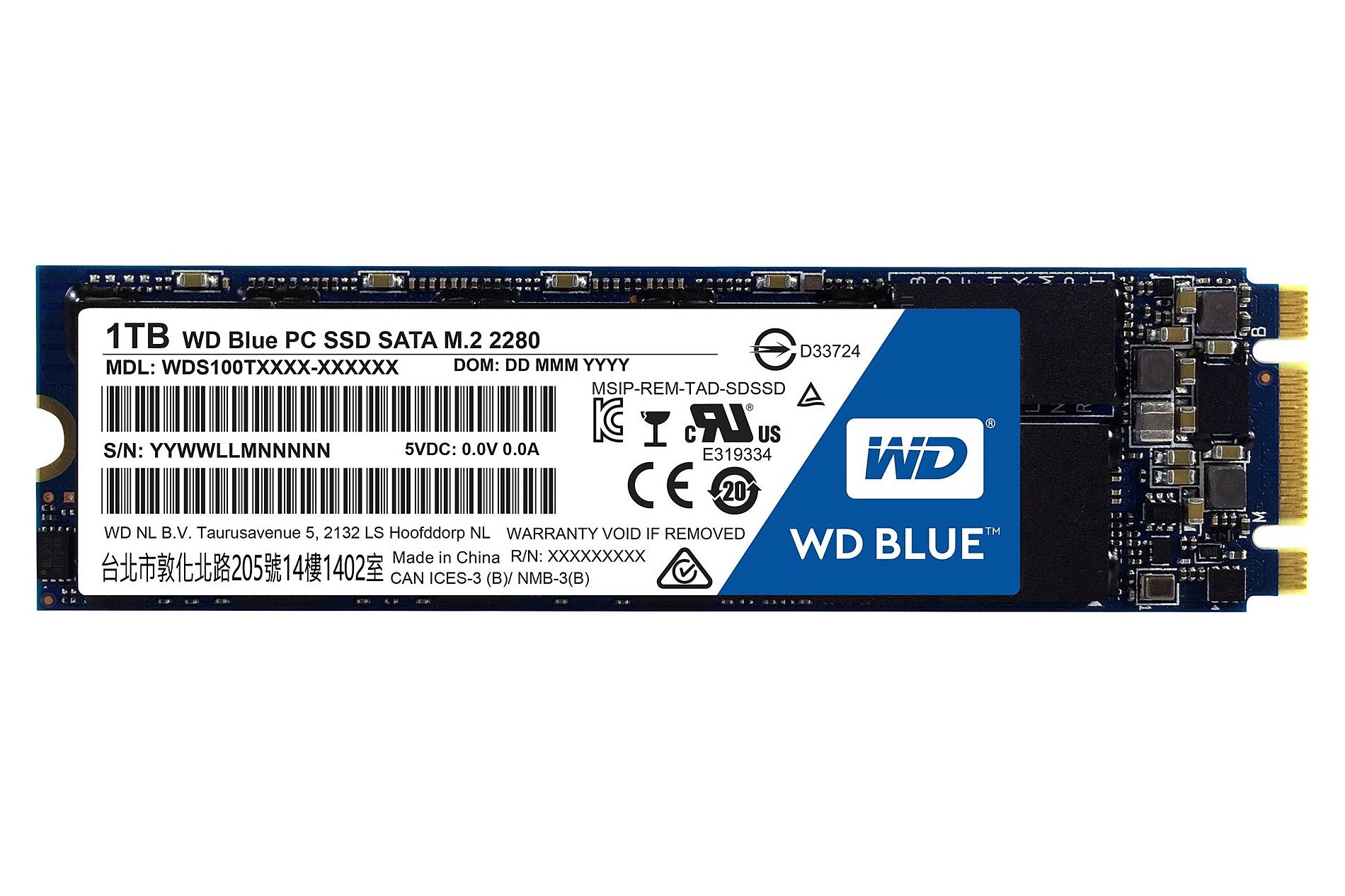 وسترن دیجیتال Blue WDS100T2B0B SATA M.2 ظرفیت 1 ترابایت
