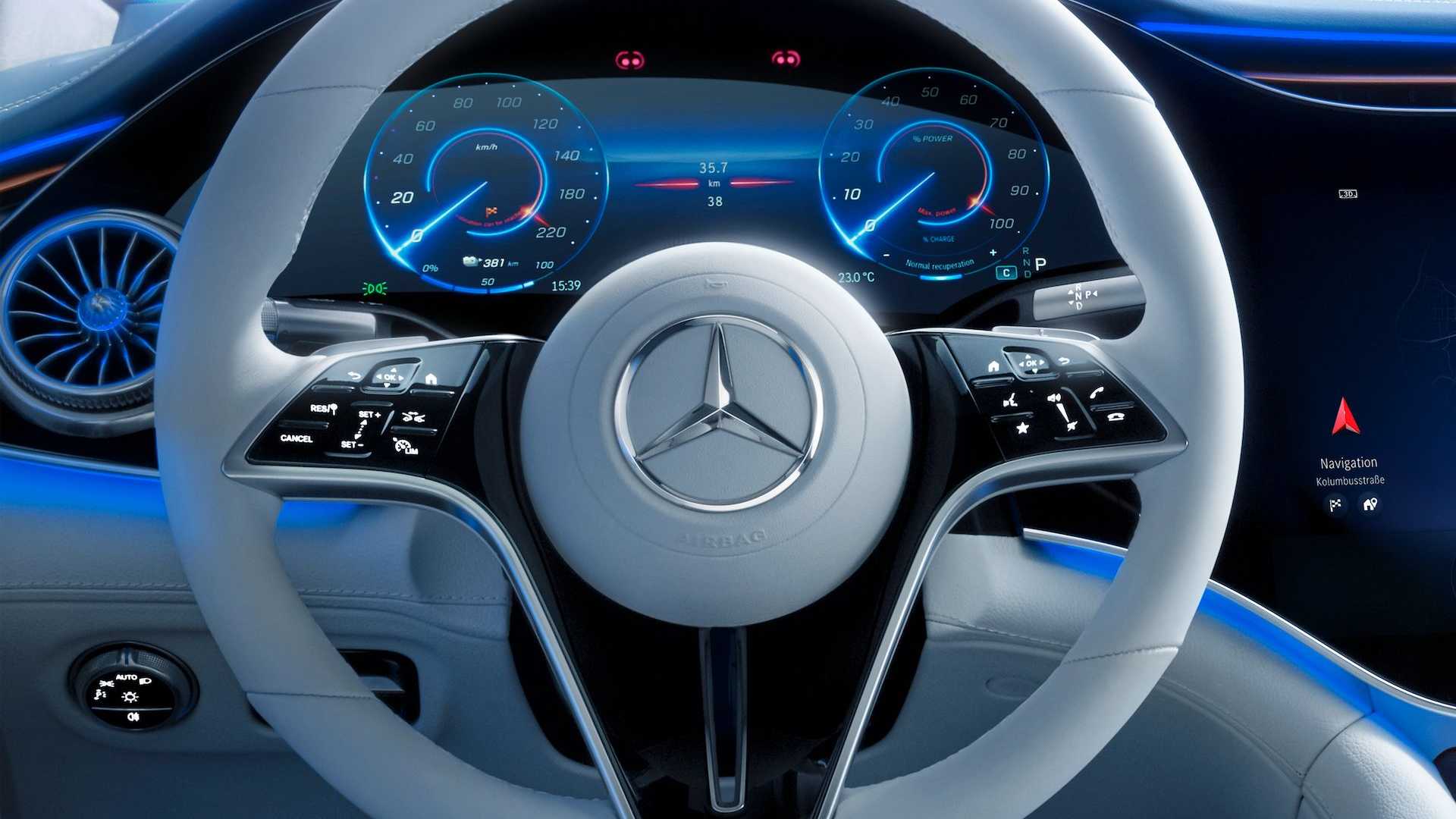 Mercedes-Benz EQS Interior نمای فرمان مرسدس بنز ای کیو اس