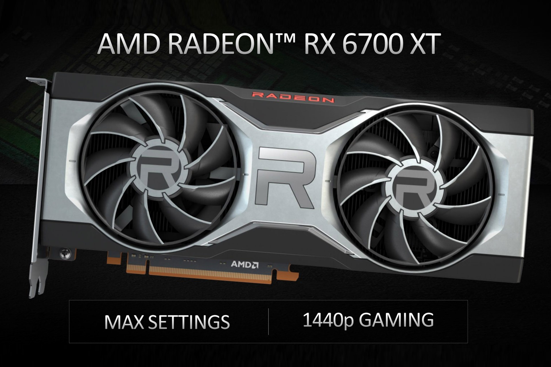 کارت گرافیک AMD Radeon RX 6700 XT از نمای جلو