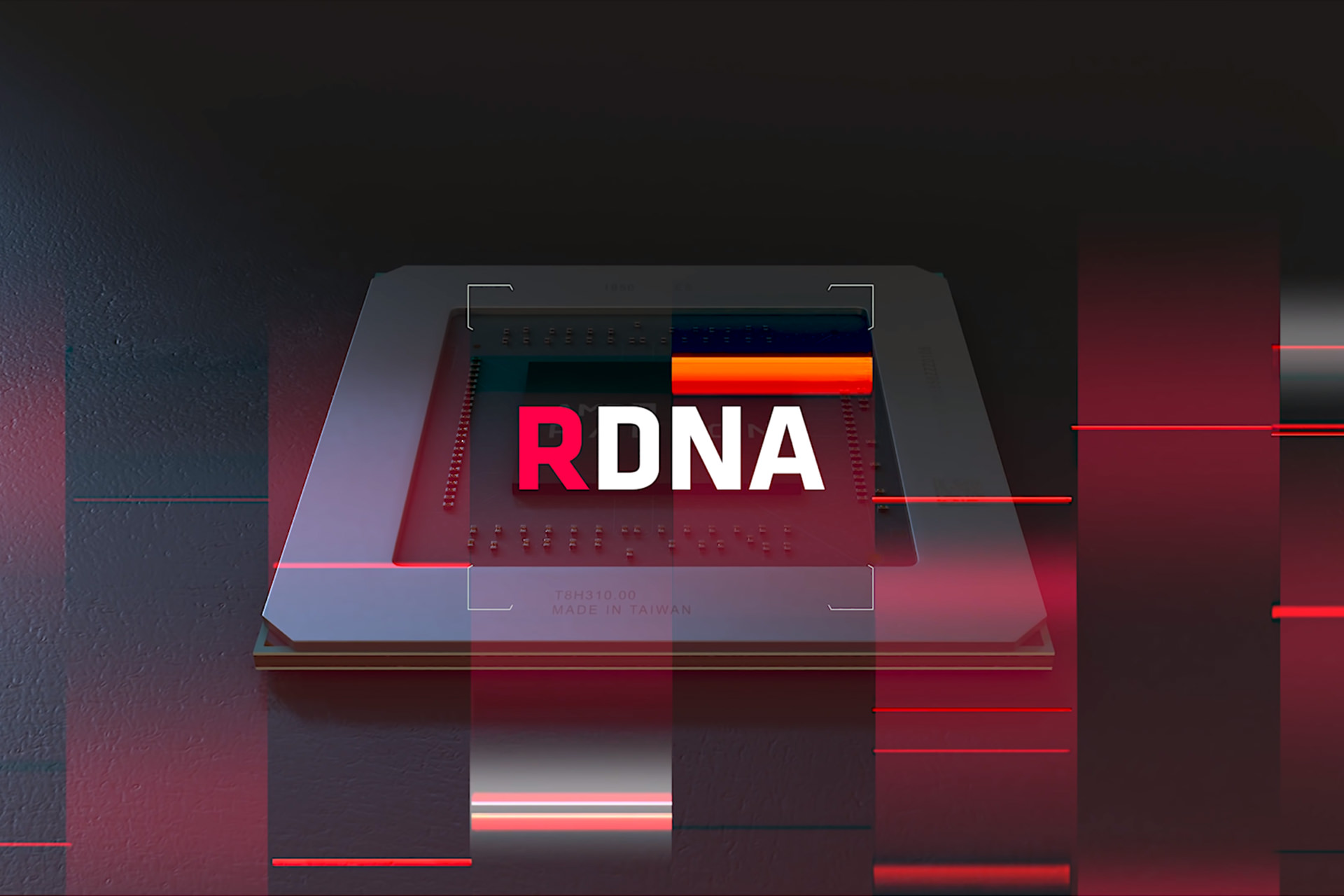 تراشه پردازنده گرافیکی AMD RDNA طرح گرافیکی قرمز