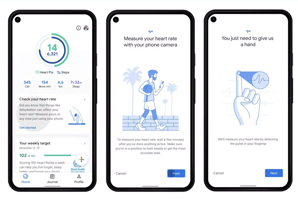  گوگل فیت به کمک دوربین گوشی، بر ضربان قلب و تنفس نظارت می‌کند