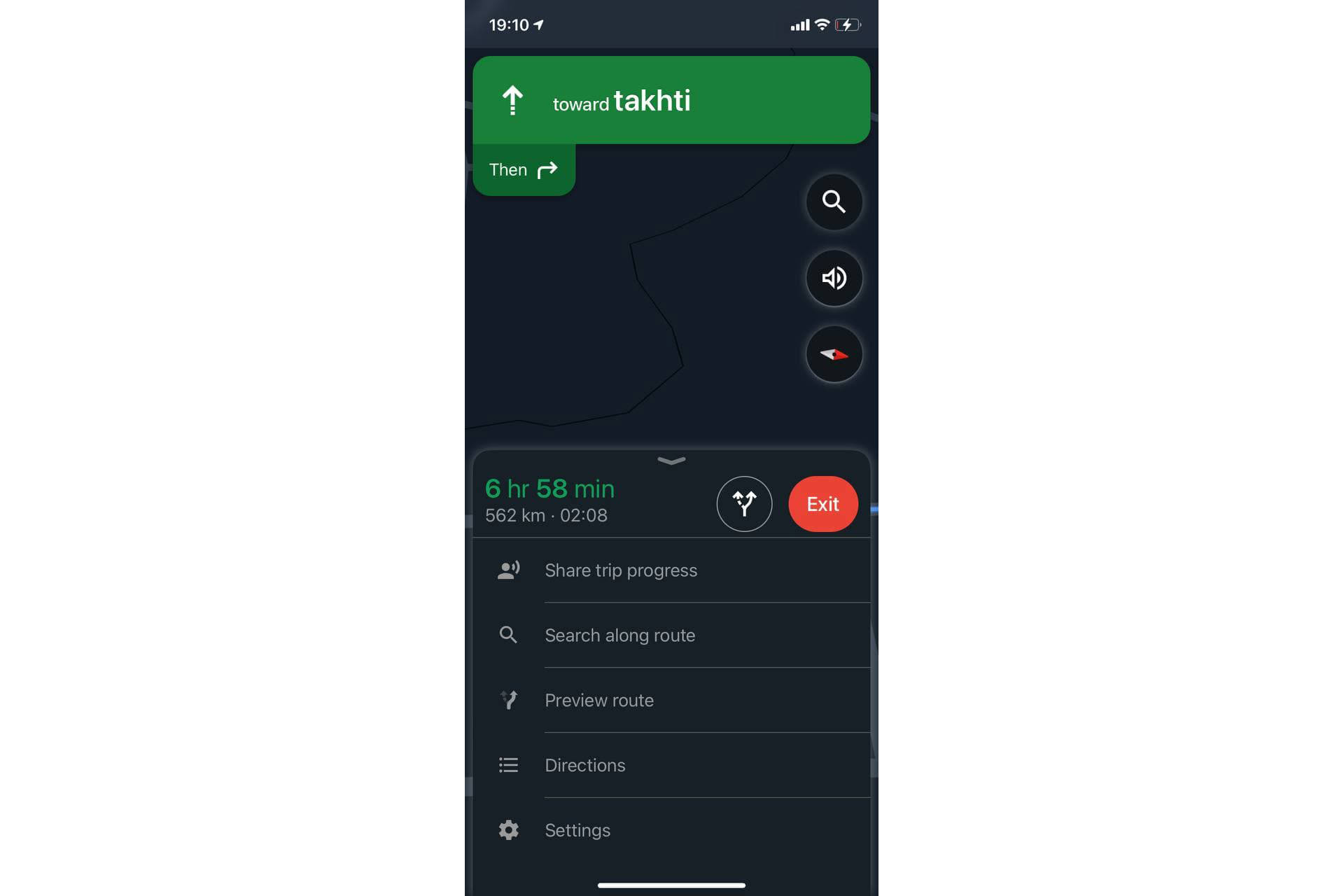 اسکرین شات قابلیت مسیریابی گوگل مپس iOS در ایران