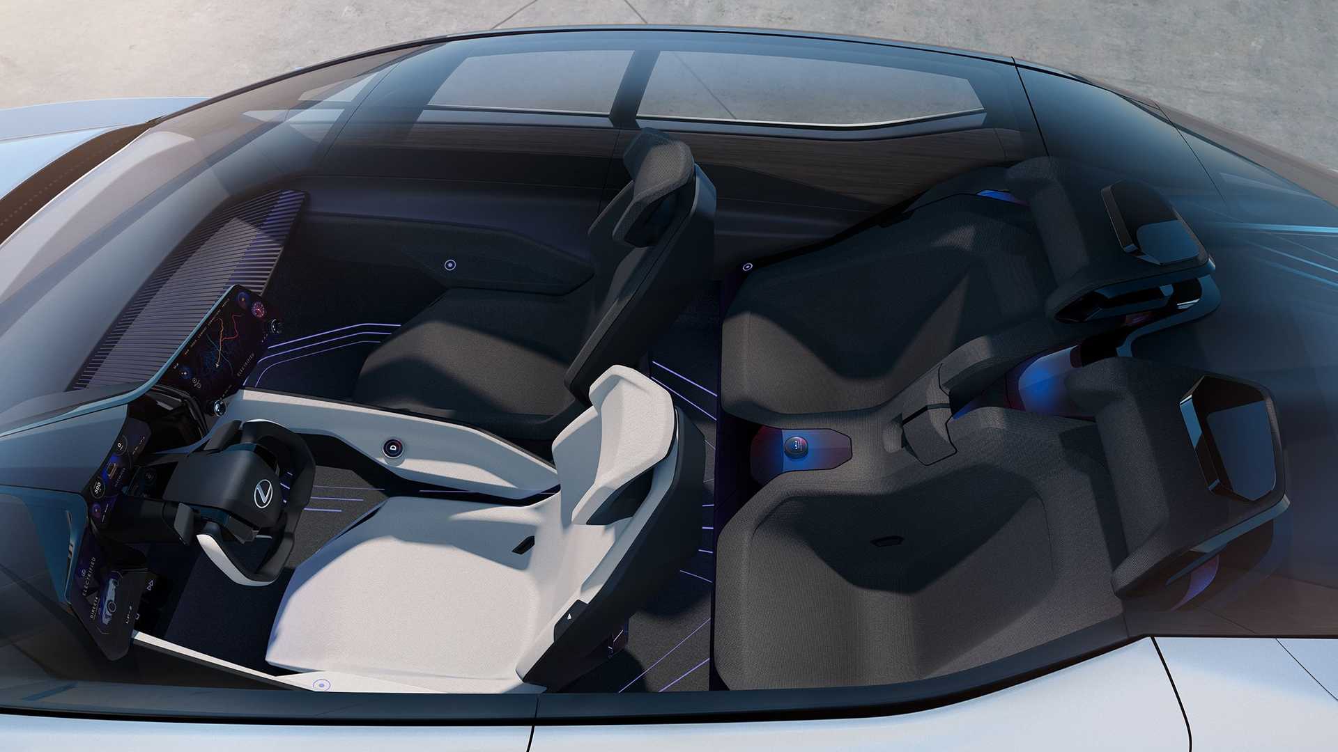 کابین و صندلی خودروی مفهومی و برقی لکسوس / Lexus LF-Z Electrified Concept EV سفید رنگ
