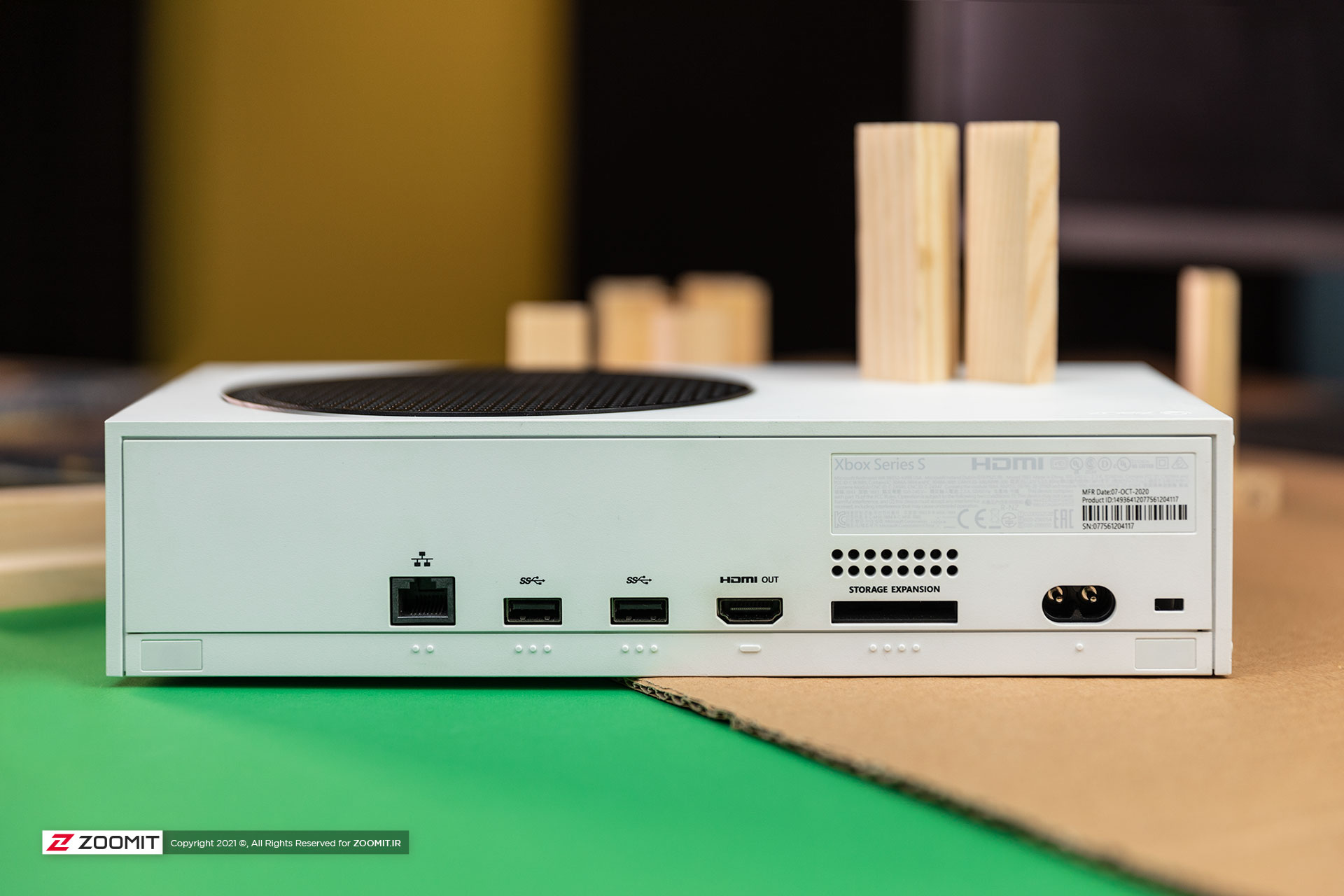 Ports on the back of the Xbox S Series console