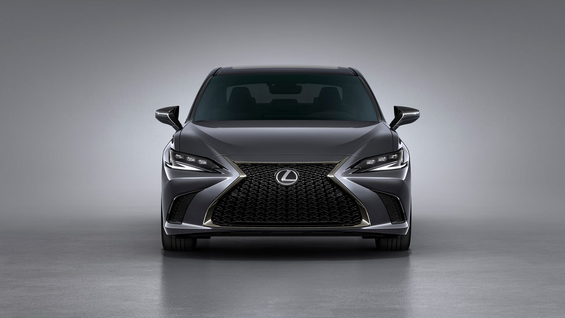 نمای جلو سدان لکسوس ای اس مدل 2022 / 2022 Lexus ES خاکستری رنگ