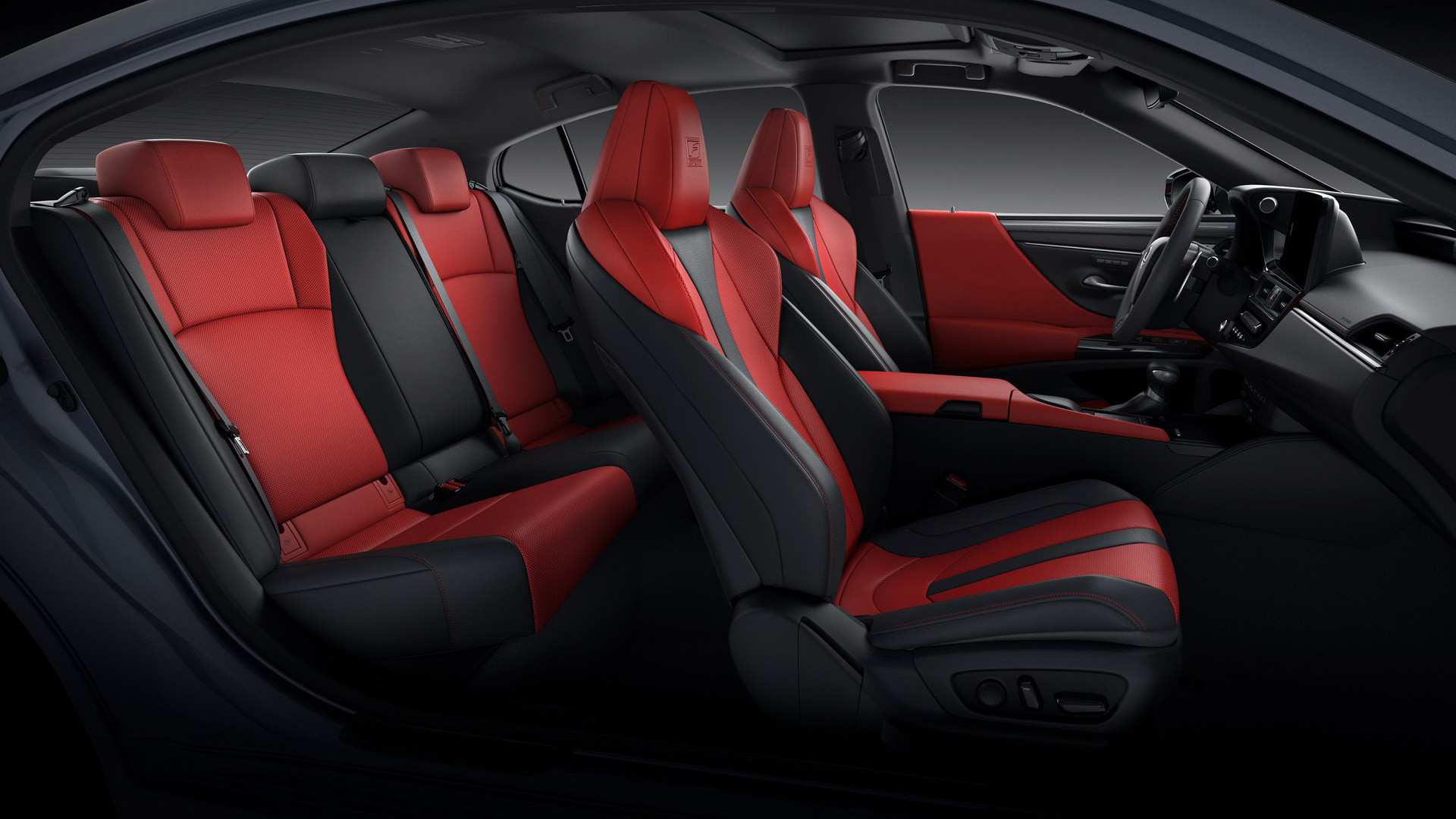 صندلی های عقب قرمز سدان لکسوس ای اس مدل 2022 / 2022 Lexus ES نقره ای رنگ