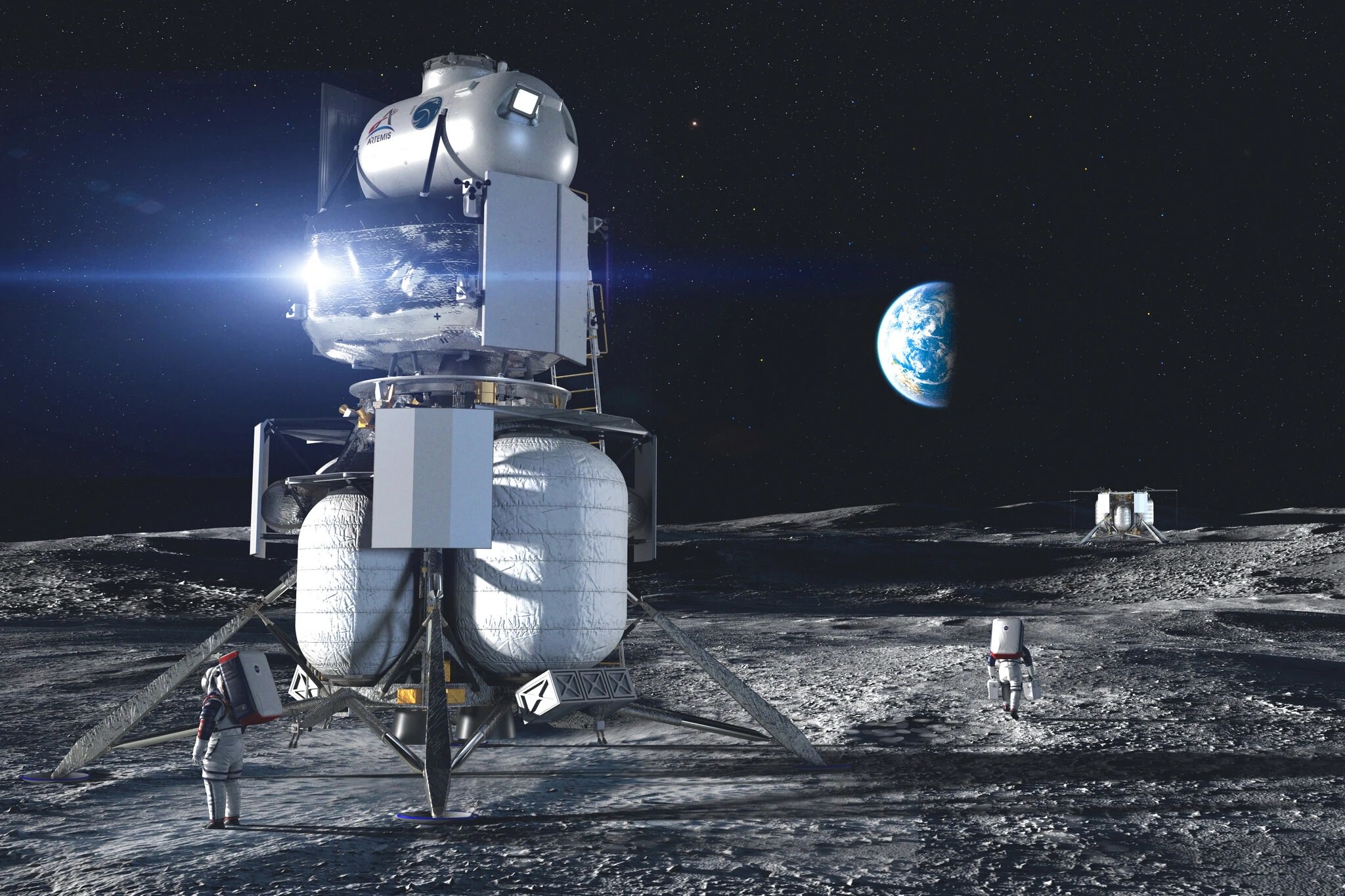 طرح مفهومی فضاپیمای سطح نشین بلو ارجین روی ماه