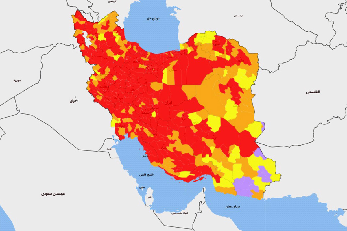 تمام مراکز استان‌ها از امروز ۱۸ فروردین در وضعیت قرمز قرار گرفتند