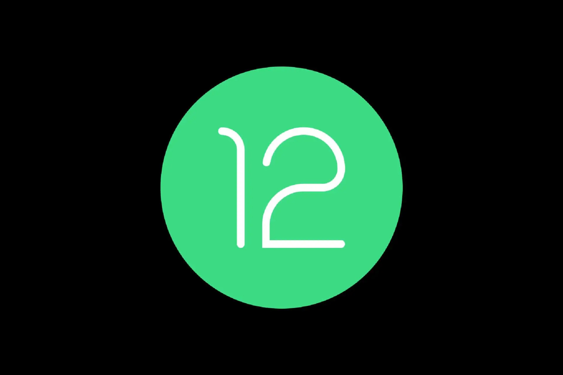 لوگو اولیه اندروید ۱۲ / Android 12 گوگل در پس زمینه مشکی
