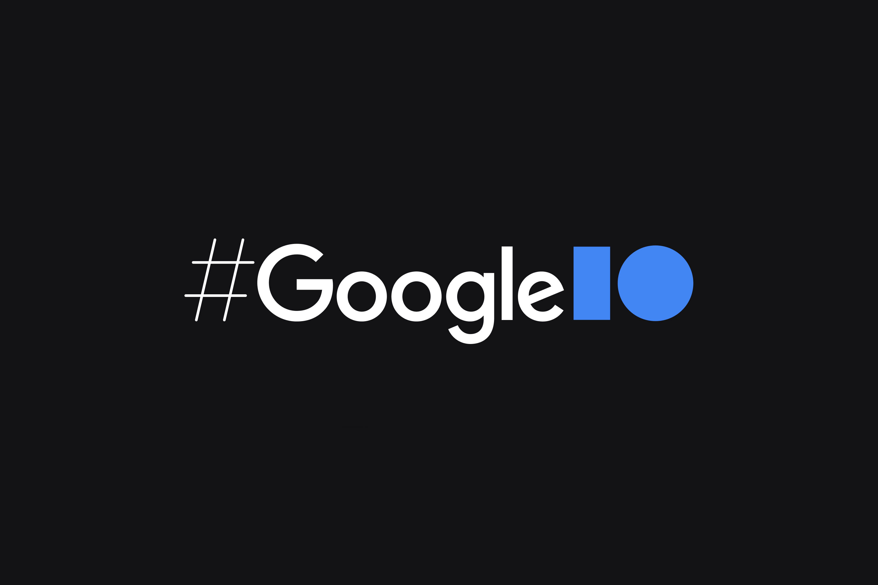 هشتگ کنفرانس Google I/O در پس زمینه مشکی