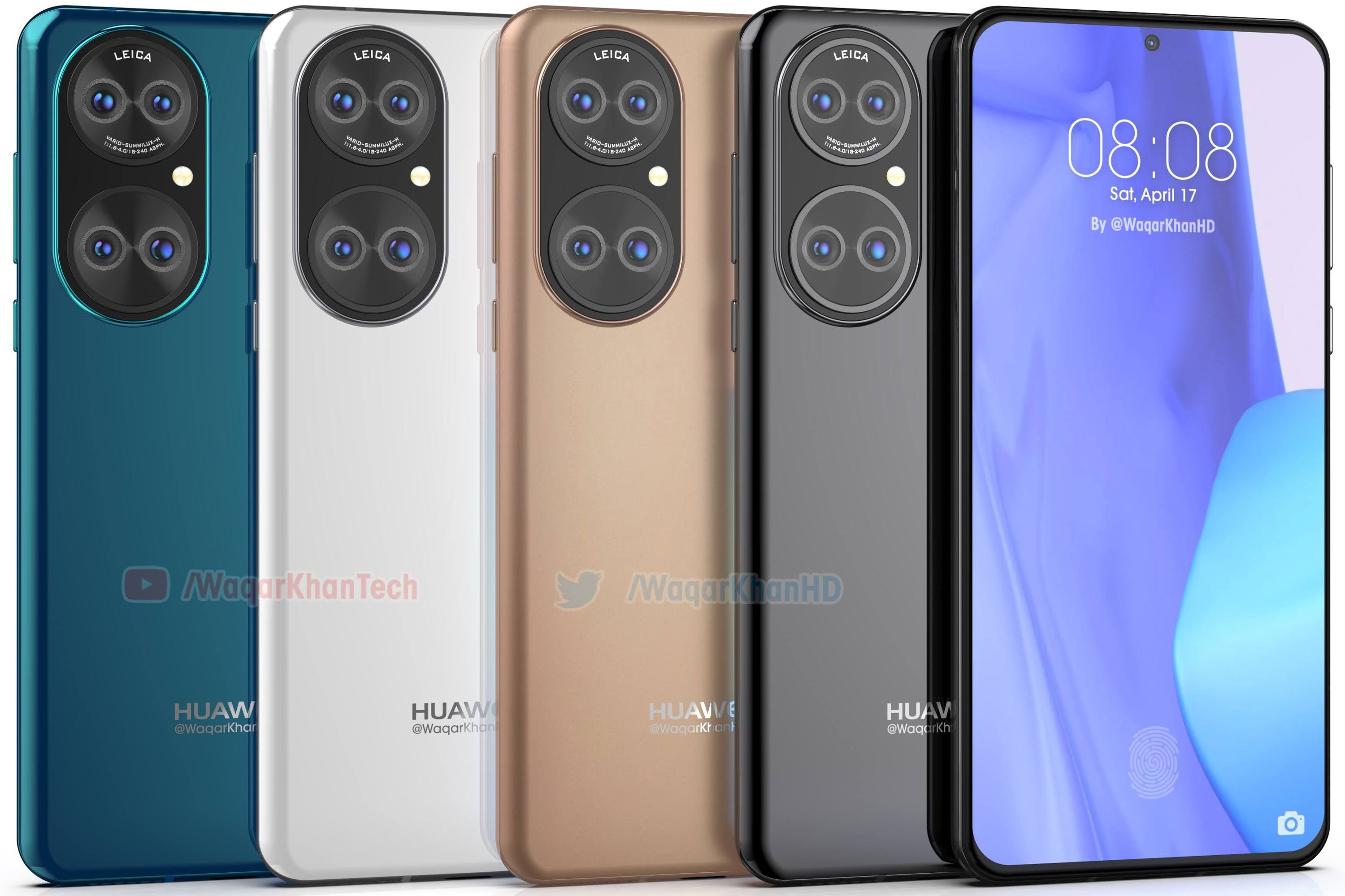 تمام رنگ های هواوی پی 50 / Huawei P50 با نمایشگر رندر غیررسمی