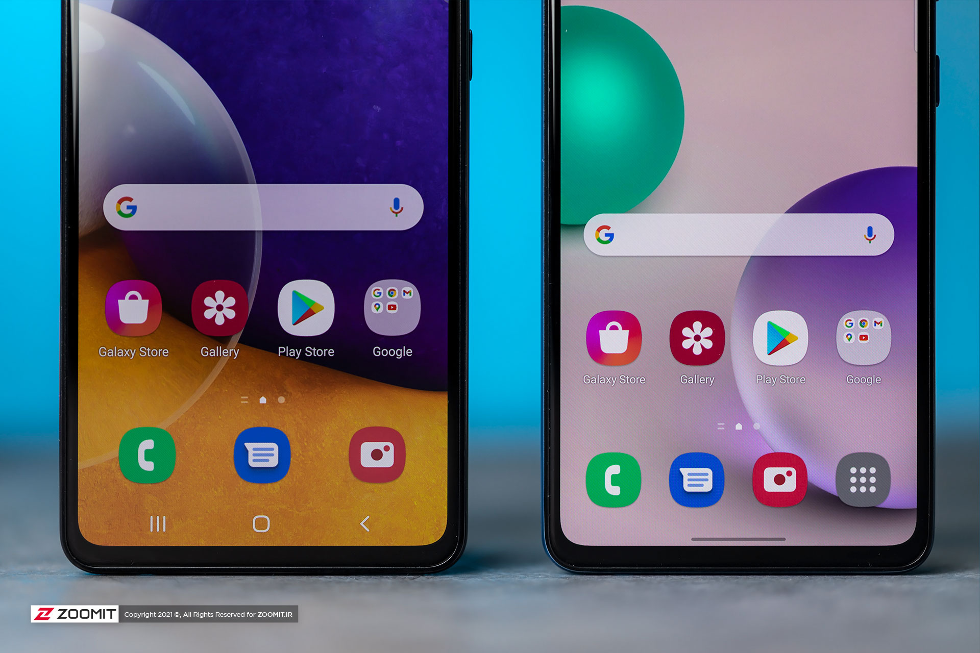 One UI screen and UI on Samsung Galaxy A72 and Galaxy A52