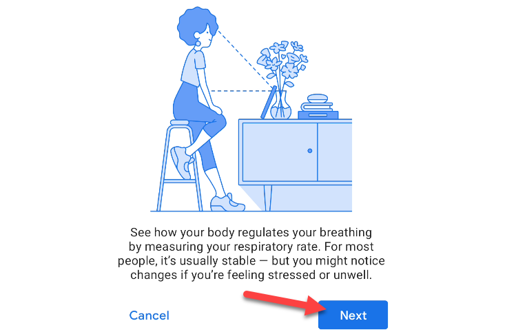 بررسی تنفس با گوگل فیت