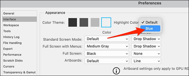 highlight color photoshop - آموزش تغییر تم فتوشاپ با دو روش ساده