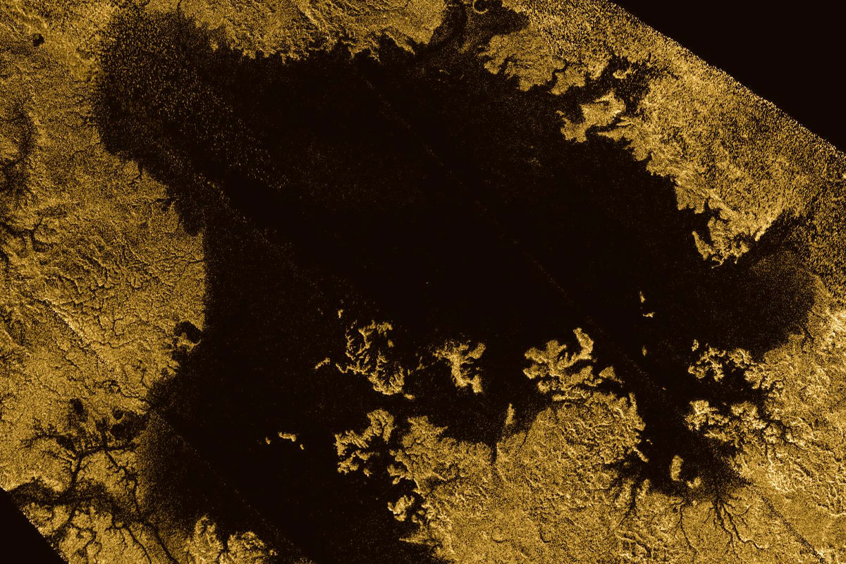 دریای لیجیا دومین دریای مایع بزرگ تایتان از فضاپیمای کاسینی
