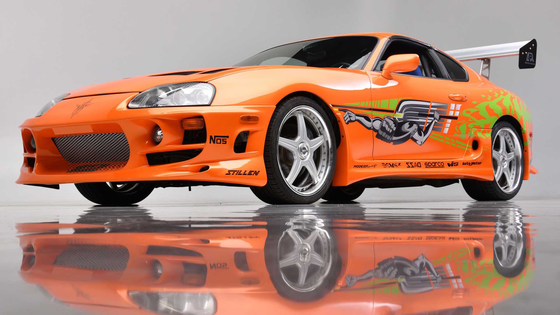 نمای سه چهارم تویوتا سوپرا فیلم سریع و خشن / Fast & Furious Toyota Supra نارنجی رنگ