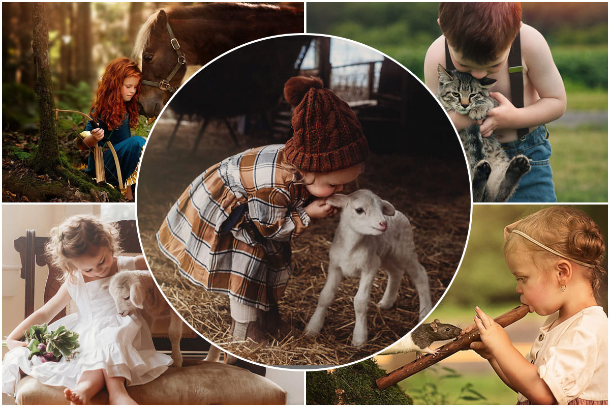 تصاویر چشم‌نواز از تعامل کودکان و حیوانات