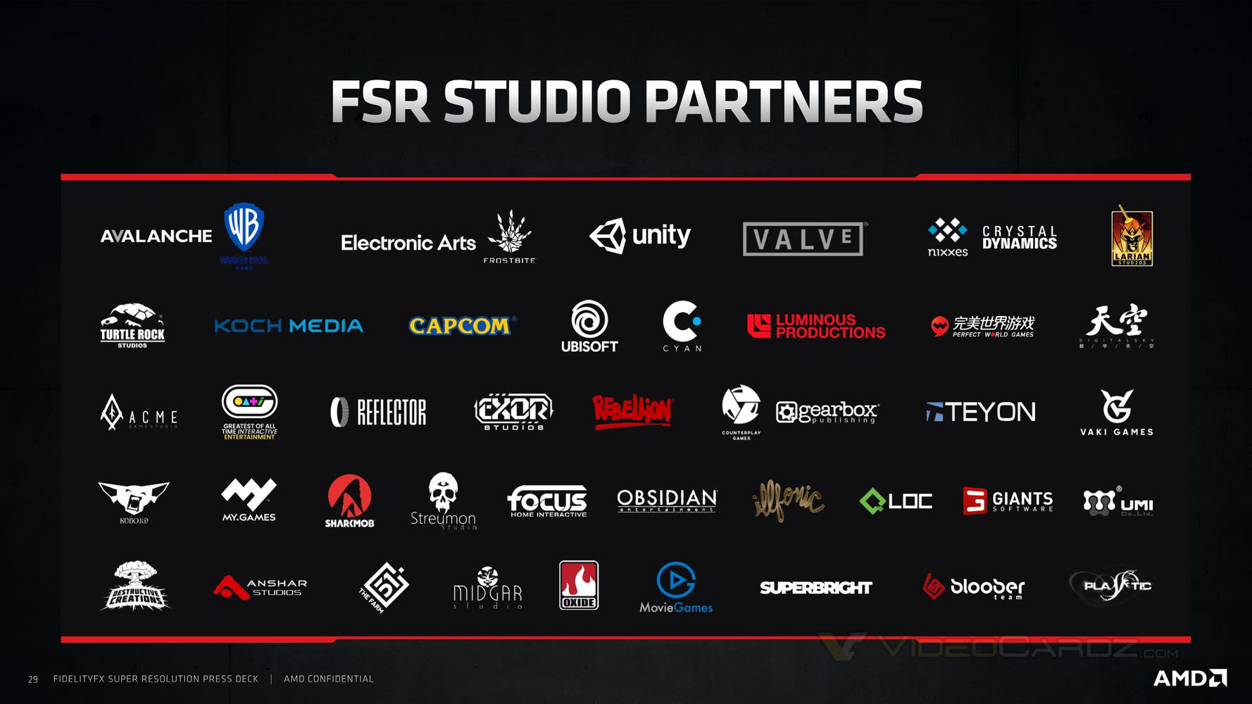 فهرست استودیوهایی که از FSR پشتیبانی خواهند کرد