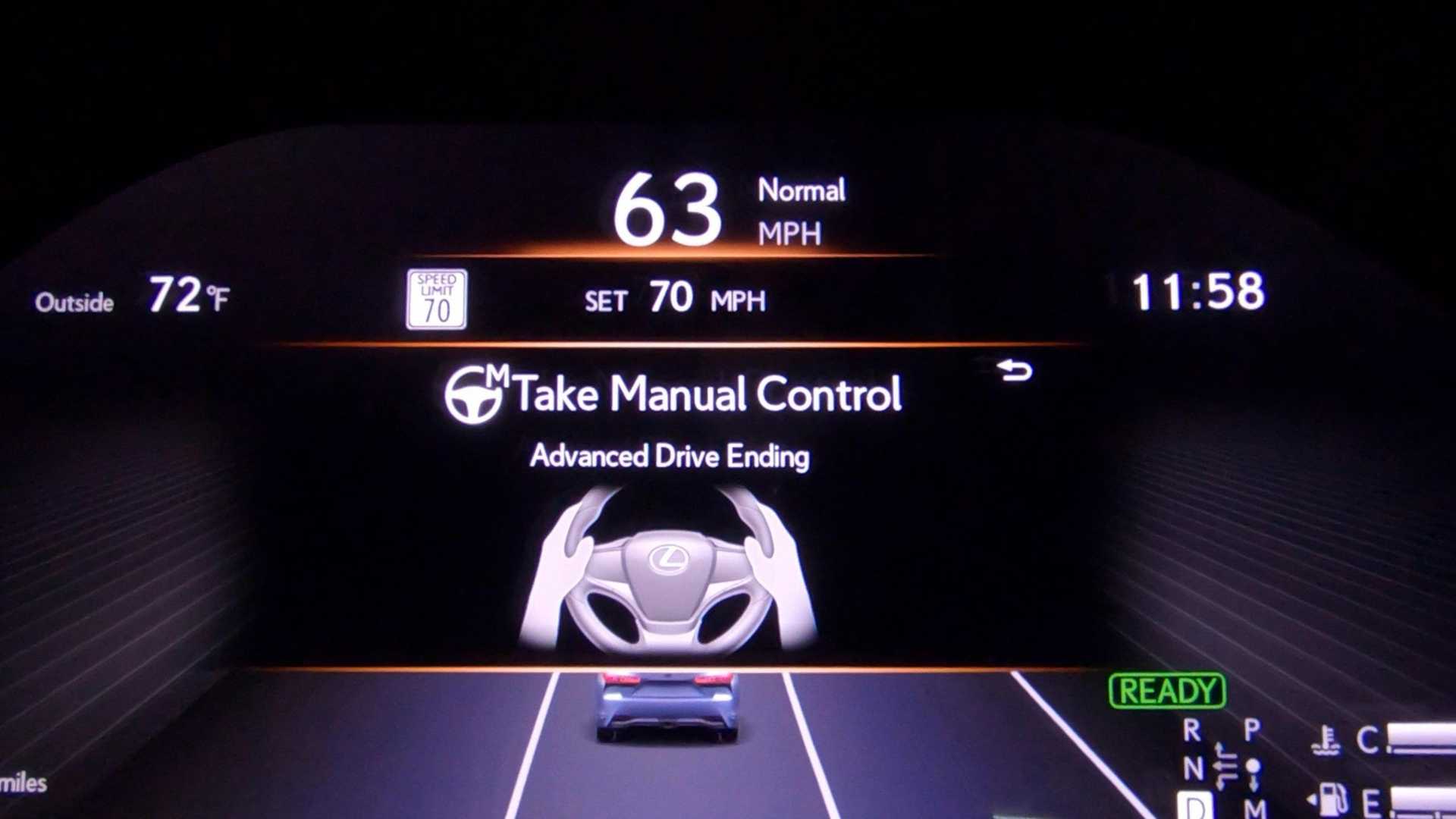 نمایشگر جلوداشبورد خودرو لکسوس ال اس مجهز به فناوری خودران / Lexus Teammate Advanced Drive