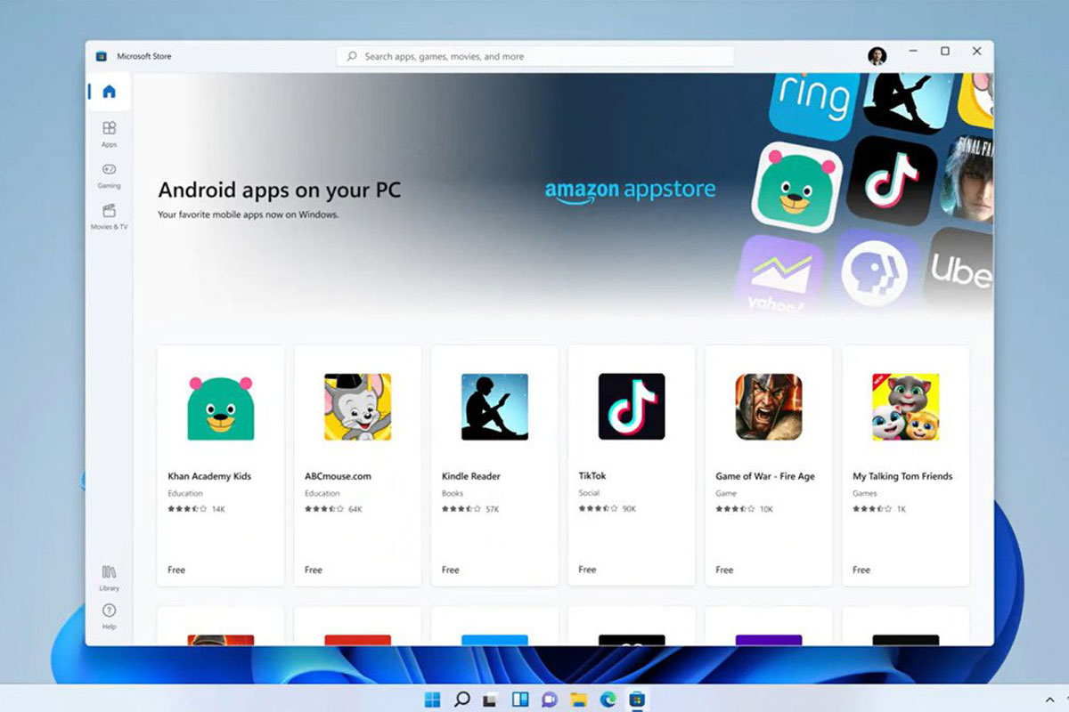 پشتیبانی از اپلیکیشن‌های اندرویدی به ویندوز 11 اضافه شد
